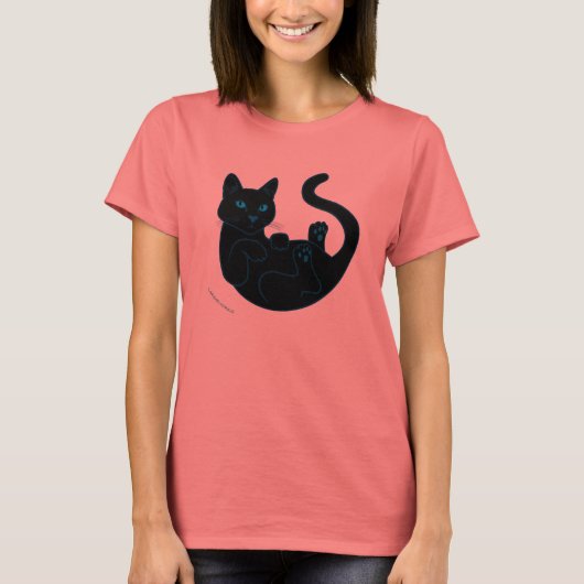 黒猫、青い目。 Tシャツ (正面)