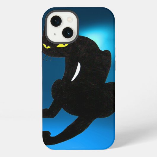 黒猫 青 iPhoneケース (裏面)