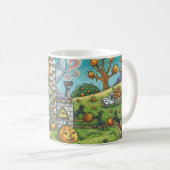 黒猫、魔女かぼちゃパイ工場クラシックMUG コーヒーマグカップ (正面右)