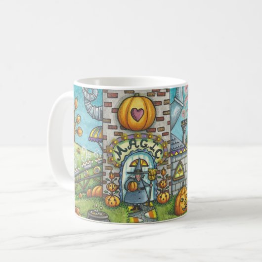 黒猫、魔女かぼちゃパイ工場クラシックMUG コーヒーマグカップ (正面左)