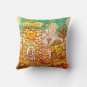 黒猫、魔女かぼちゃパイ工場装飾用クッション クッション (裏面)