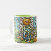 黒猫、魔女カボチャのパイ工場2トーンマグ ツートーンマグカップ (正面左)