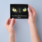 黒猫、黄緑の目、スリムで不気味 チラシ (手)