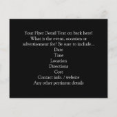 黒猫、黄緑の目、スリムで不気味 チラシ (裏面)