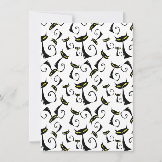 黒猫（黄色い目のハロウィーン模様） 招待状 (裏面)