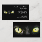 黒猫、黄色い緑の目、お洒落不気味 名刺 (正面/裏面)