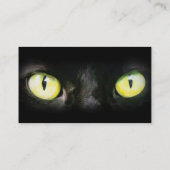 黒猫、黄色い緑の目、お洒落不気味 名刺 (裏面)