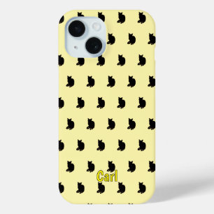 黒猫(黄色) iPhone 15ケース