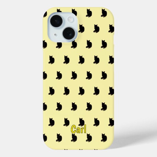 黒猫（黄色） Case-Mate iPhoneケース (裏面)