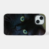 黒猫 iPhone 15ケース (裏面横)