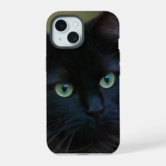 黒猫 iPhone 15ケース (裏面)