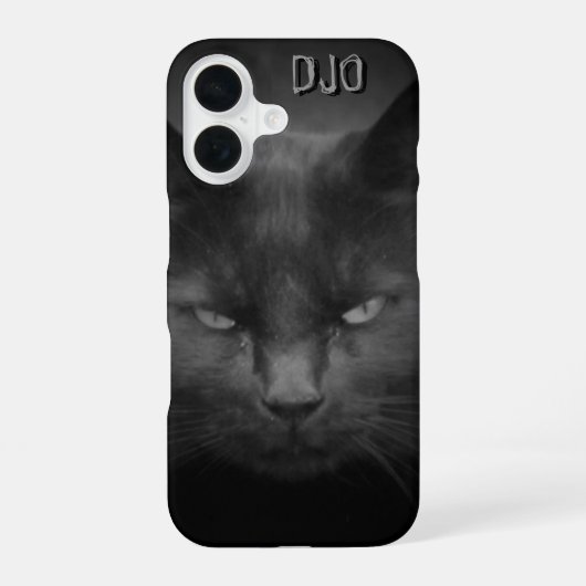 黒猫 iPhone 16ケース (裏面)