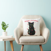 黒猫 | Meowyクリスマス | twinkle lights クッション (椅子)