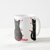 黒猫 | Meowyクリスマス | twinkle lights コーヒーマグカップ (正面右)