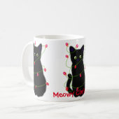 黒猫 | Meowyクリスマス | twinkle lights コーヒーマグカップ (正面左)