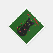 黒猫 | Meowyクリスマス | twinkle lights スタンダードカクテルナプキン (角)