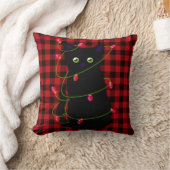 黒猫 | Meowy Christmas | twinkle star light クッション (ブランケット)