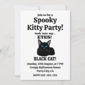 黒猫　 spooky kitty パーティー　黒猫 招待状 (正面)