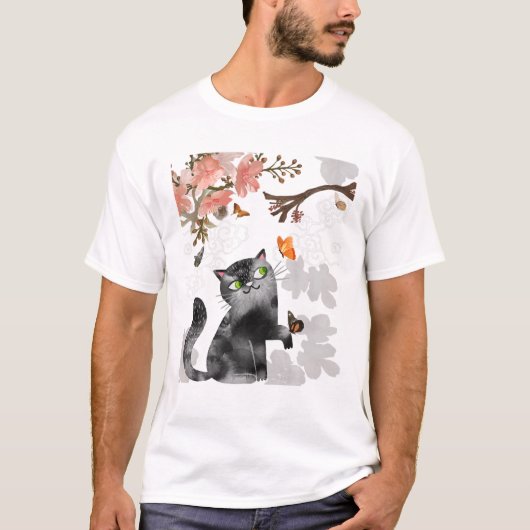 黒猫 Tシャツ (正面)