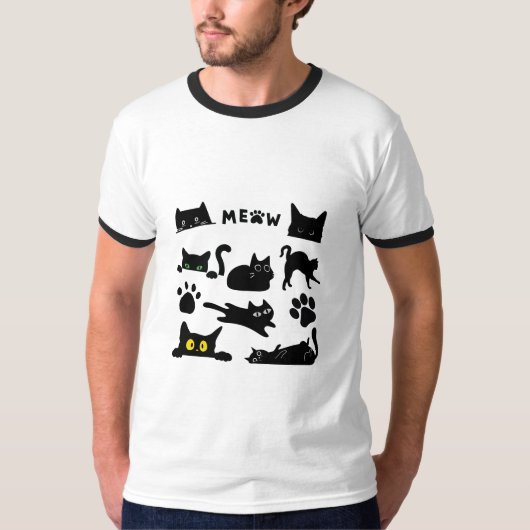 黒猫 Tシャツ (正面)
