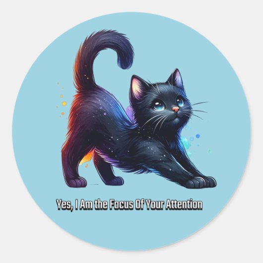 黒猫:Yes私が注目の的 ラウンドシール (正面)