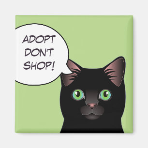 黒猫Adopt磁石避難所の買物をしません マグネット