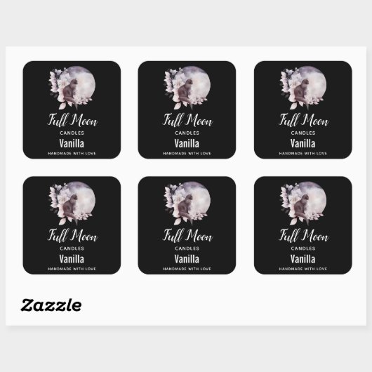 黒猫by魔法の満月キャンドルビジネス スクエアシール (シート)