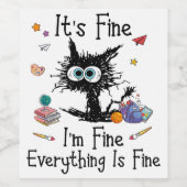 黒猫It_s 素晴らし I_mすべて素晴らしがTe素晴らし ワインラベル (シングルラベル)