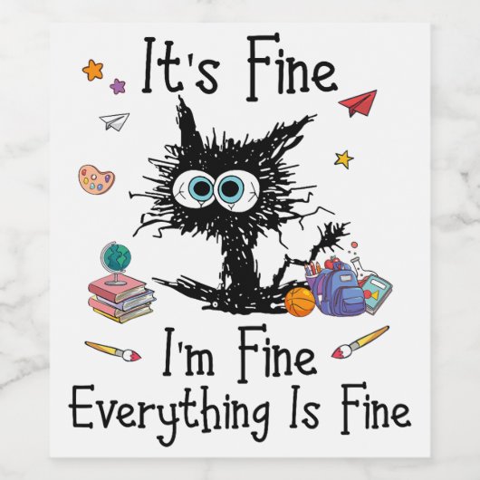 黒猫It_s 素晴らし I_mすべて素晴らしがTe素晴らし ワインラベル (シングルラベル)