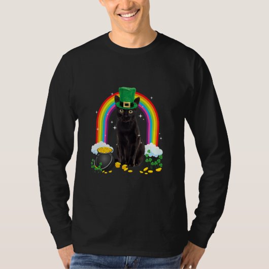 黒猫St patricks day・レプラシャンの衣装シャマー Tシャツ (正面)