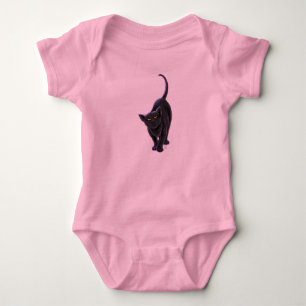 黒猫Tシャツ ベビーボディスーツ