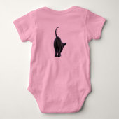 黒猫Tシャツ ベビーボディスーツ (裏面)