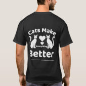 黒猫Tシャツ 猫がすべてを良くする Tシャツ (裏面)