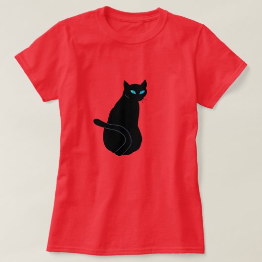 黒猫Tシャツ（青い目） Tシャツ (デザイン正面)