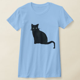 黒猫VネックTシャツ レディース Tシャツ