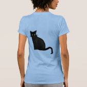 黒猫VネックTシャツ レディース Tシャツ (裏面)