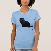 黒猫VネックTシャツ レディース Tシャツ (正面)