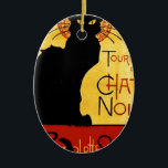 黒猫Vintage Tourneee du Chat Noir、Theophile セラミックオーナメント<br><div class="desc">アールヌーボーの黒猫ポスター芸術</div>