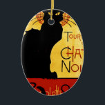 黒猫Vintage Tourneee du Chat Noir、Theophile セラミックオーナメント<br><div class="desc">アールヌーボーの黒猫ポスター芸術</div>