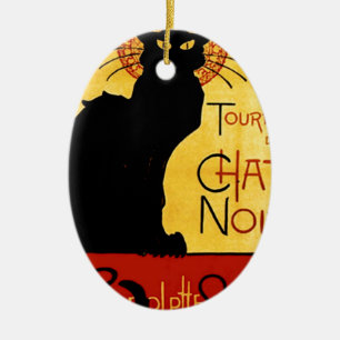 黒猫Vintage Tourneee du Chat Noir、Theophile セラミックオーナメント