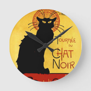 黒猫Vintage Tourneee du Chat Noir、Theophile ラウンド壁時計