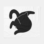 黒猫vs人間mp フリースブランケット (正面(横))