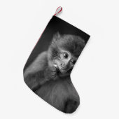 黒猿の浅焦点写真 スモールクリスマスストッキング (正面 (吊り時))