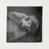 黒猿の浅焦点写真 タペストリー (正面(横))