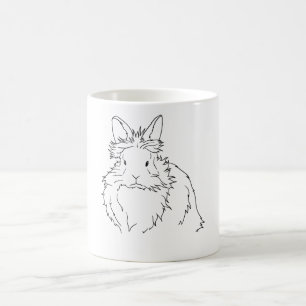 黒獅子頭ウサギの贈り物 コーヒーマグカップ