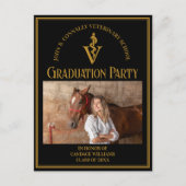 黒獣医学校の写真卒業パーティー インビテーションポストカード (正面)