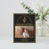 黒獣医学校の写真卒業パーティー インビテーションポストカード (スタンド正面)