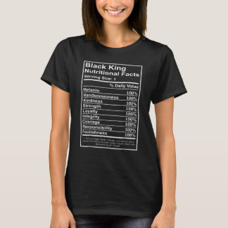 黒王の栄養事実アフリカ黒史 Tシャツ
