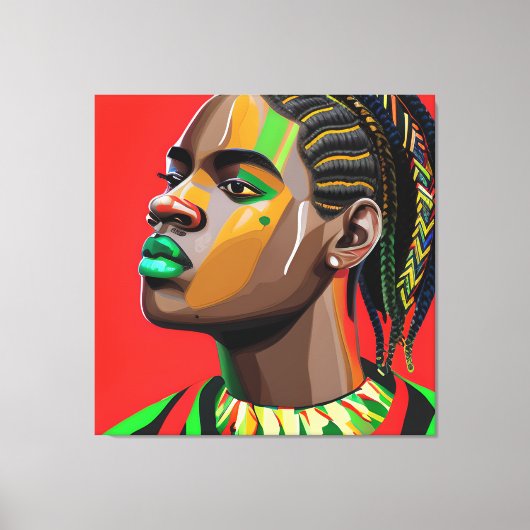 黒王メラニンマンブラーマンソンボーイプリンス キャンバスプリント (正面)