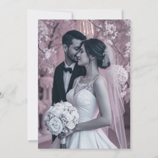 黒王室のと金ゴールドの結婚式招待状 招待状 (裏面)